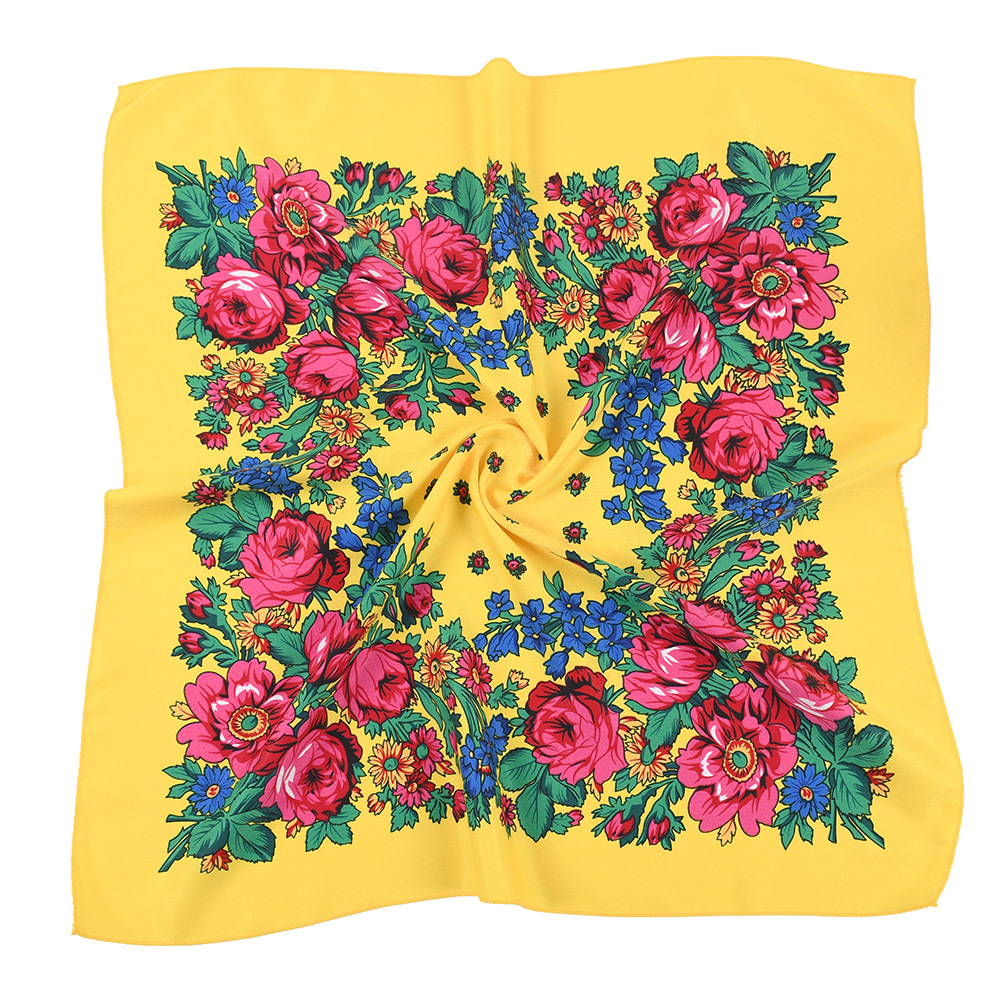 Bandana Cotton - 70*70cm estilo russo lenço quadrado feminino
