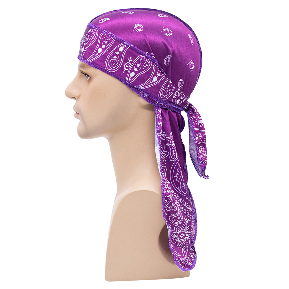 Bandana Doo Rag - Lenço Longo de Seda Unissex Muçulmano,