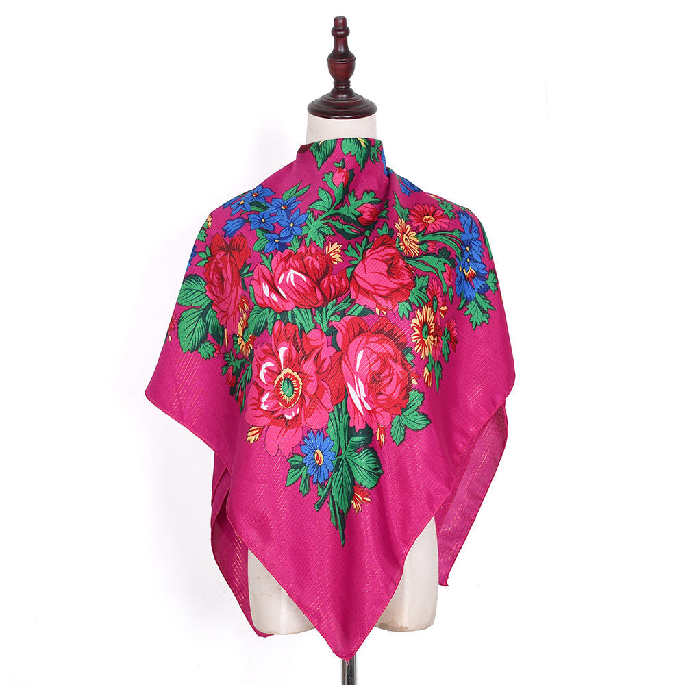 Bandana Cotton - Lenço Quadrado Russo para Mulheres, Xale