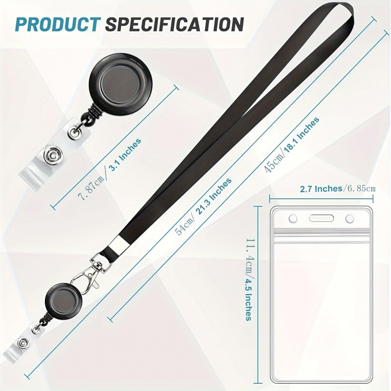 Kit com 4 Cordões Retráteis Pr - Lanyard Badge Holder avaliação e preço