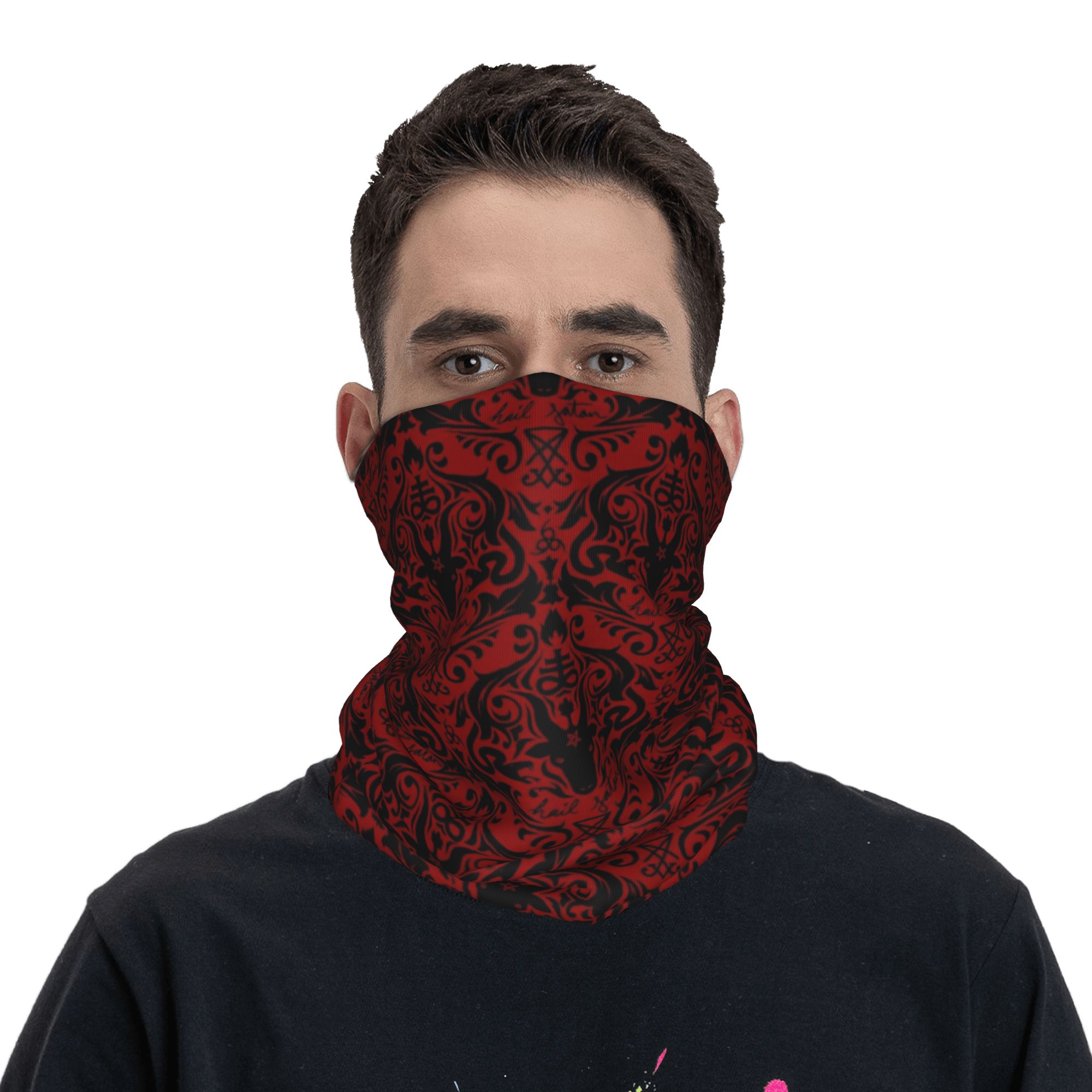 Baphomet damasco granizo satan - Neck Warmer Tube avaliação e preço