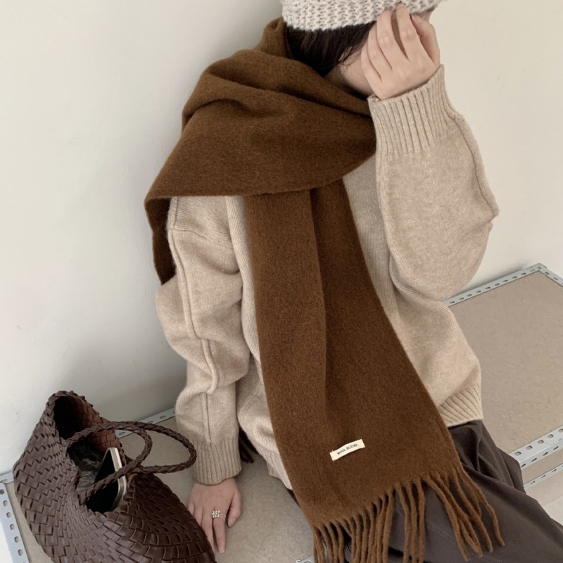 Versão coreana chique sólido b - Muffler Men Wool avaliação e preço