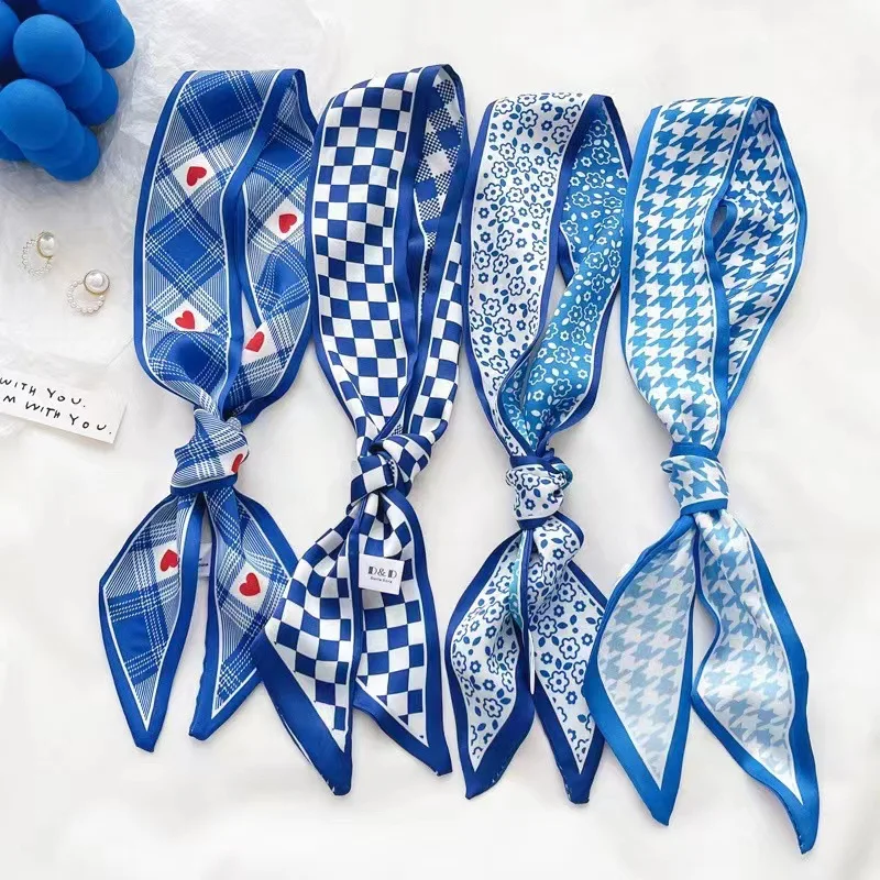 Lenço de seda azul Klein, novo - Bandana Cotton avaliação e preço